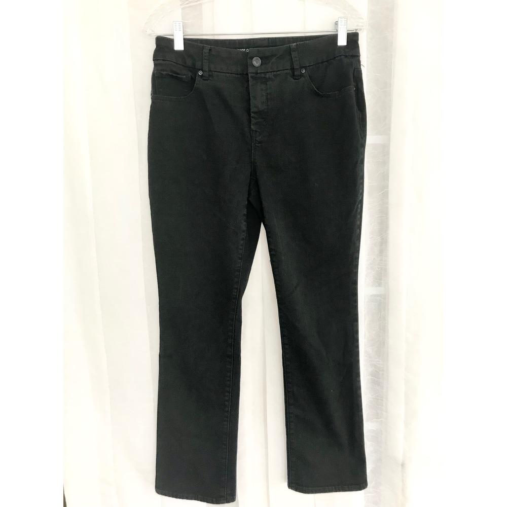 Chicos So Slimming Girlfriend Straight Leg Jeans Black Stretch Denim 30x27
